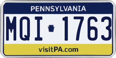 PA license plate MQI1763