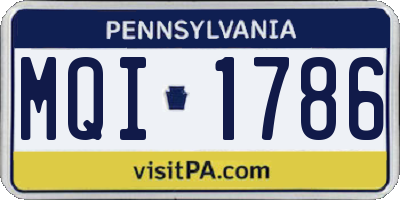 PA license plate MQI1786