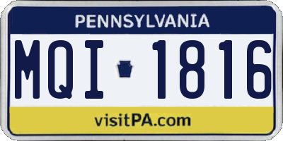 PA license plate MQI1816