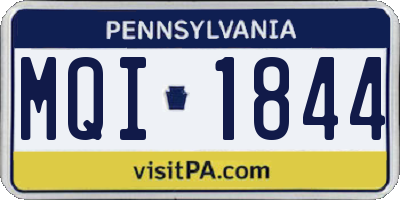 PA license plate MQI1844