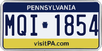 PA license plate MQI1854