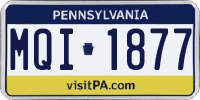 PA license plate MQI1877