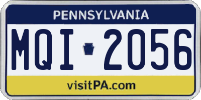 PA license plate MQI2056