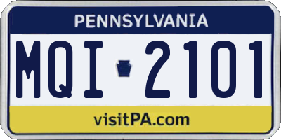 PA license plate MQI2101