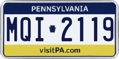 PA license plate MQI2119