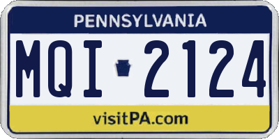 PA license plate MQI2124