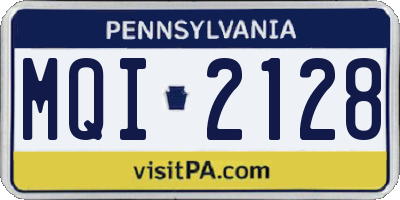 PA license plate MQI2128