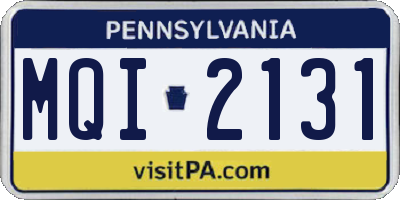 PA license plate MQI2131