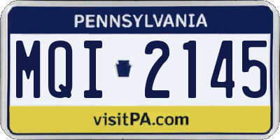 PA license plate MQI2145