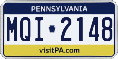 PA license plate MQI2148
