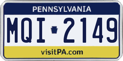 PA license plate MQI2149