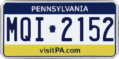 PA license plate MQI2152