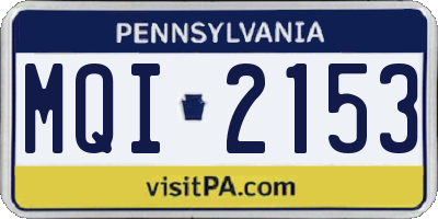 PA license plate MQI2153