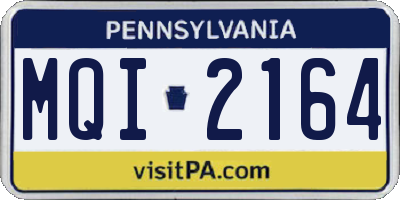 PA license plate MQI2164