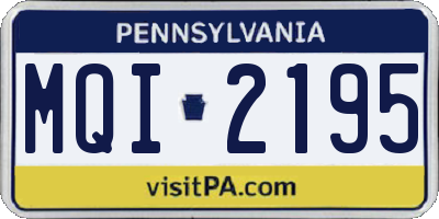 PA license plate MQI2195