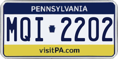 PA license plate MQI2202