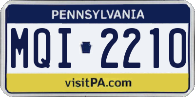 PA license plate MQI2210