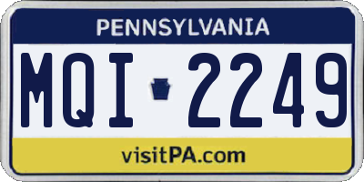 PA license plate MQI2249
