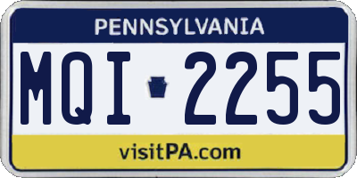 PA license plate MQI2255