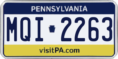PA license plate MQI2263