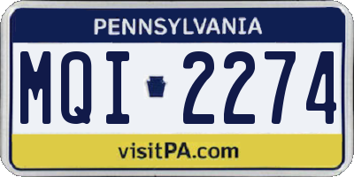 PA license plate MQI2274
