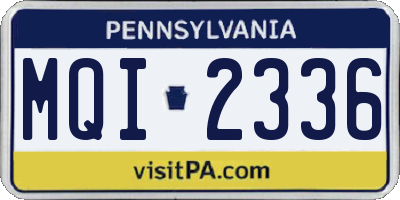 PA license plate MQI2336
