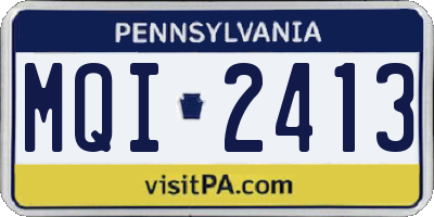 PA license plate MQI2413