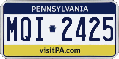 PA license plate MQI2425