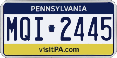 PA license plate MQI2445