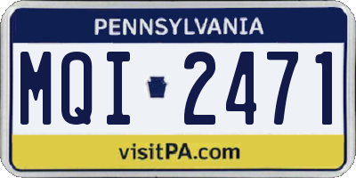 PA license plate MQI2471