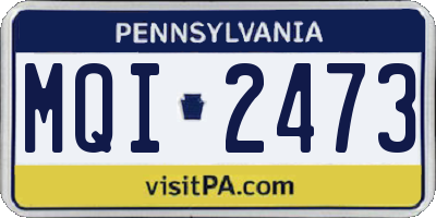 PA license plate MQI2473