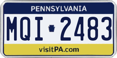 PA license plate MQI2483