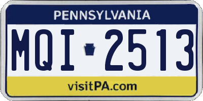 PA license plate MQI2513