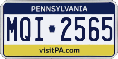 PA license plate MQI2565