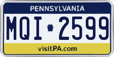 PA license plate MQI2599