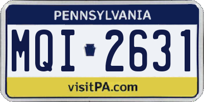 PA license plate MQI2631