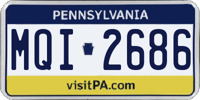 PA license plate MQI2686