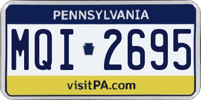 PA license plate MQI2695