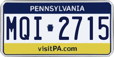PA license plate MQI2715