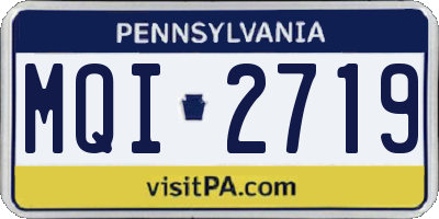 PA license plate MQI2719