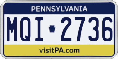 PA license plate MQI2736