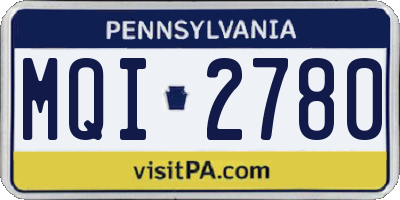 PA license plate MQI2780