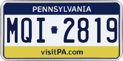 PA license plate MQI2819