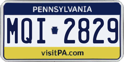 PA license plate MQI2829