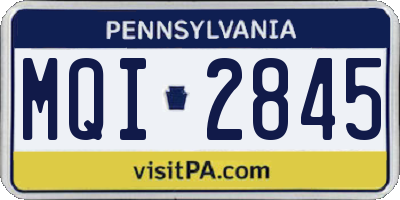 PA license plate MQI2845