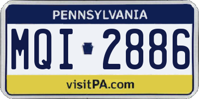 PA license plate MQI2886