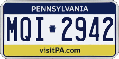 PA license plate MQI2942