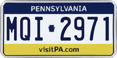PA license plate MQI2971