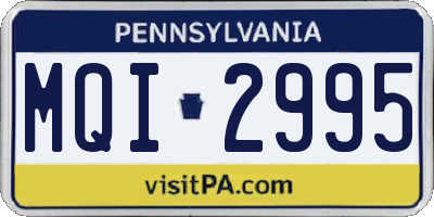 PA license plate MQI2995