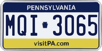 PA license plate MQI3065